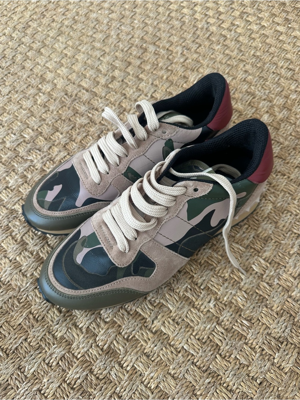 Valentino Rockstud Accents Leather camo Sneakers